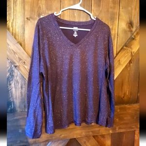 ❤️🩷❤️ Xxl petite plum purple top with gold sparkle throughout fall